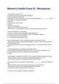 Women's Health Exam III - Menopause questions and answers already graded A+ 2024/2025