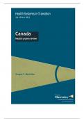 Athabasca University HADM 339 Health Systems Organizations of the Canadian Health Care Systems 