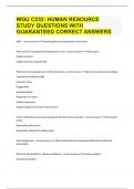 WGU C232: HUMAN RESOURCE STUDY QUESTIONS WITH GUARANTEED CORRECT ANSWERS