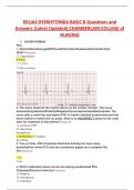 RELIAS DYSRHYTHMIA BASIC B Questions and  Answers (Latest Updated) CHAMBERLAIN COLLEGE of  NURSING