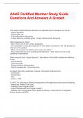  AAAE Certified Member Study Guide Questions And Answers A Graded