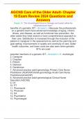 AGCNS Care of the Older Adult- Chapter 19 Exam Review 2024 Questions and Answers