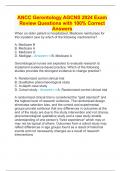 ANCC Gerontology AGCNS 2024 Exam Review Questions with 100% Correct Answers