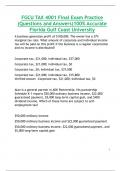 FGCU TAX 4001 Final Exam Practice  (Questions and Answers)100% Accurate Florida Gulf Coast University