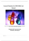 CHEM 1045 (General Chemistry II) Lab Manual with Experiments Florida Gulf Coast University