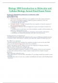 Biology 1090 Introduction to Molecular and  Cellular Biology Actual Final Exam Notes University of Guelph