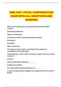 HRM 324T ;TOTAL COMPENSATION EXAM WITH ALL QUESTIONS AND ANSWERS 