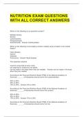  NUTRITION EXAM QUESTIONS WITH ALL CORRECT ANSWERS 