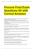 Procore Final Exam Questions All with Correct Answers 