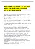 Project Management GC Procore Certification Exam Questions with Correct Answers 