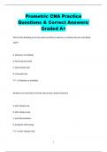 Prometric CNA Practice Questions & Correct Answers/  Graded A+