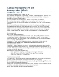 Samenvatting Consumentenrecht en aansprakelijkheid