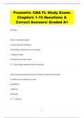 Prometric CNA FL Study Exam:  Chapters 1-10 Questions &  Correct Answers/ Graded A+