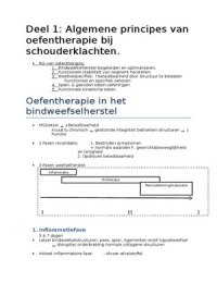 Samenvatting oefentherapie schouderaandoeningen