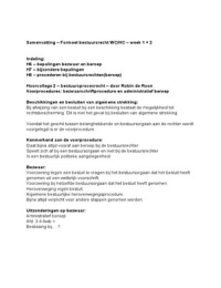 Samenvatting Formeel bestuursrecht w1 en 2 