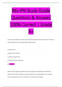 REx-PN Study Guide  Questions & Answer,  100% Correct | Grade  A+