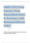 AAPC CPC Prep  Course Final  Exam(Questions  & Answers with  Rationals)Rated  100%