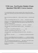 YVR Avop - Test Practice Module 4 Exam Questions With 100% Correct Answers