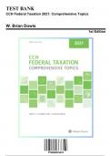 Solution Manual for CCH Federal Taxation 2021: Comprehensive Topics, 1st Edition by W. Brian Dowis, 9780808054054, Covering Chapters 1-. | Includes Rationales