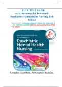 Test Bank for Davis Advantage for Townsend's Psychiatric Mental Health Nursing, 11th Edition by Karyn I. Morgan All Chapters 1-43 