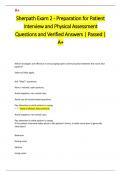 Sherpath Exam 2 - Preparation for Patient  Interview and Physical Assessment Questions and Verified Answers | Passed |  A+
