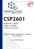 CSP2601 Assignment 3 (DETAILED ANSWERS) 2024 - DISTINCTION GUARANTEED