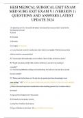 HESI MEDICAL SURGICAL EXIT EXAM MED SURG EXIT EXAM V1 (VERSION 1) QUESTIONS AND ANSWERS LATEST UPDATE 2024 