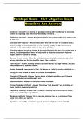 Paralegal Exam - Civil Litigation Exam Questions And Answers