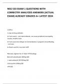 NSG 533 EXAM 1 QUESTIONS WITH CORRECTRY ANALYZED ANSWERS (ACTUAL EXAM) ALREADY GRADED A+ LATEST 2024      