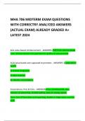 MHA 706 MIDTERM EXAM QUESTIONS WITH CORRECTRY ANALYZED ANSWERS (ACTUAL EXAM) ALREADY GRADED A+ LATEST 2024     