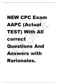 NEW CPC Exam  AAPC (Actual  TEST) With All  correct  Questions And  Answers with  Rarionales.