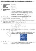 OPERATIONS MANAGEMENT EXAM #1 QUESTIONS AND ANSWERS