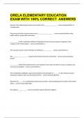 ORELA ELEMENTARY EDUCATION EXAM WITH 100% CORRECT  ANSWERS