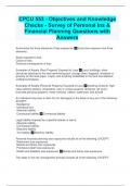CPCU 553 - Objectives and Knowledge Checks - Survey of Personal Ins & Financial Planning Questions with Answers