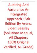 Solutions Manual For Auditing And Ausurance An Intergrated Approach 13rd Edition By  Arens, Elder, Beasley