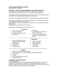 Samenvatting personeelsmanagement