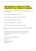  NES GENERAL SCIENCE TEST PREP EXAM WITH 100% CORRECT ANSWERS