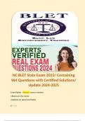 NC BLET State Exam 2023/ Containing 964 Questions with Certified Solutions/ Update 2024-2025.