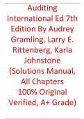 Solutions Manual For Auditing International Ed 7th Edition By Audrey Gramling, Larry E. Rittenberg, Karla Johnstone