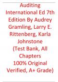 Test Bank For Auditing International Ed 7th Edition By  Audrey Gramling, Larry E. Rittenberg, Karla Johnstone