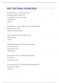 BIO 182 FINAL EXAM ASU QUESTIONS & ANSWERS RATED 100% CORRECT!!