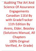 Solutions Manual For Auditing The Art And Science Of Assurance Engagements Canadian 11th Ed with GradeTracker 11th Edition By Arens, Elder, Beasley