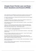 Chapter Exam Florida Laws and Rules Exam Questions and Answers [PASS]