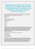 ORTHODONTICS NBDE PART 2 EXAMS  WITH ACTUAL CORRECT QUESTIONS  AND VERIFIED DETAILED RATIONALES  ANSWERS LATEST 2024 (NEWEST)  ALREADY GRADED A+