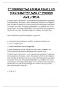 ATI  TEAS EXAM TEST BANK 7TH VERSION  2024 UPDATE