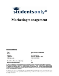 Samenvatting Marketingmanagement