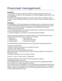 Samenvatting Financieel Management