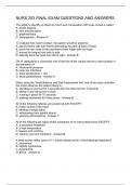 NURS 203 FINAL EXAM QUESTIONS AND ANSWERS