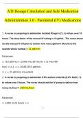 ATI Dosage Calculation and Safe Medication Administration 3.0 - Parenteral (IV) Medications (2024/2025) Newest Questions and Answers (Verified Answers)