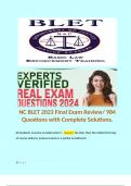 NC BLET 2023 Final Exam Review/ 984 Questions with Complete Solutions. 